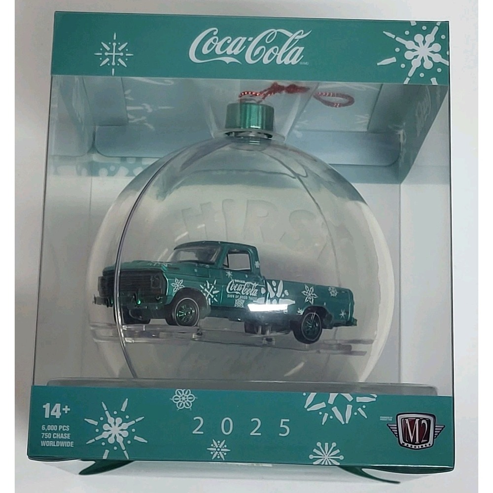 2025 M2 Machines Christmas‎ Ornament Chase - Coca-Cola 1969 Ford F-100 Ranger